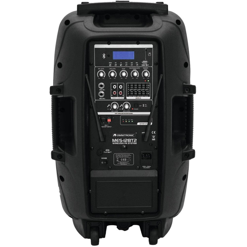 OMNITRONIC MES-12BT2 Sistema PA portatile con 2 microfoni