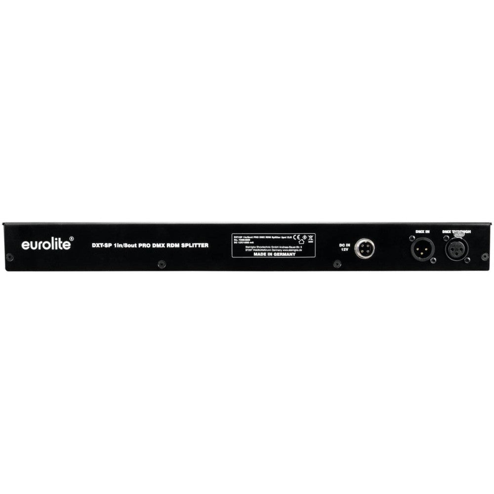 EUROLITE DXT-SP 1 entrada/8 salidas PRO Splitter DMX RDM XLR de 3 pines