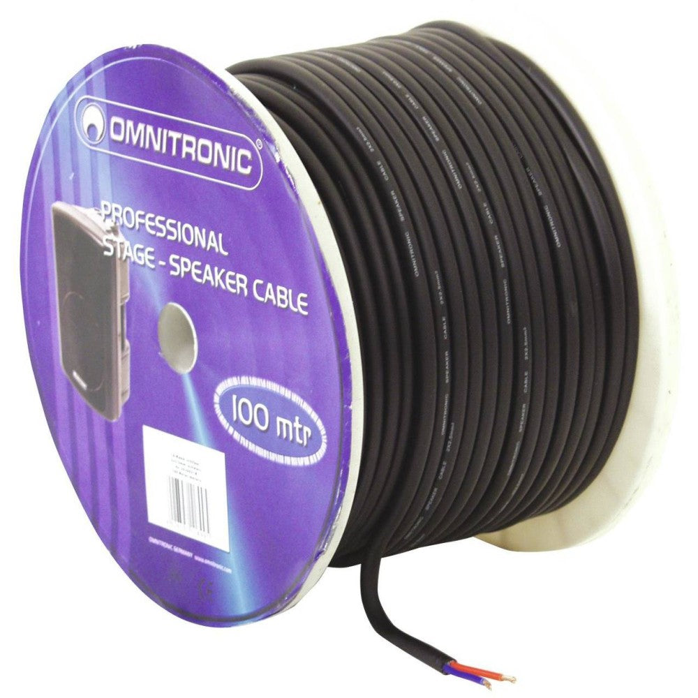 OMNITRONIC SPEAKER CABLE 2x2.5 100m BK DURABLE