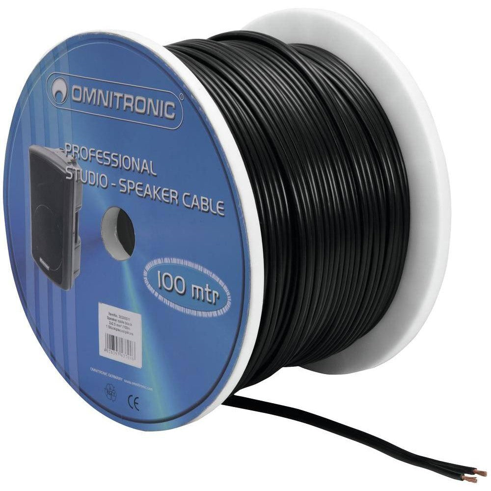 OMNITRONIC SPEAKER CABLE 2x2.5 100M BK