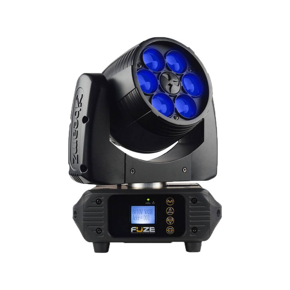 BEAMZ FUZE610Z Moving Head Wash LED Zoom DMX IR 6x10W RGBW