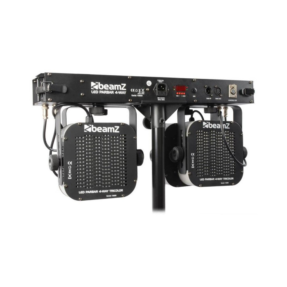 BEAMZ LED PARBAR Kit con 4 focos LED cuádruples de 7x10W