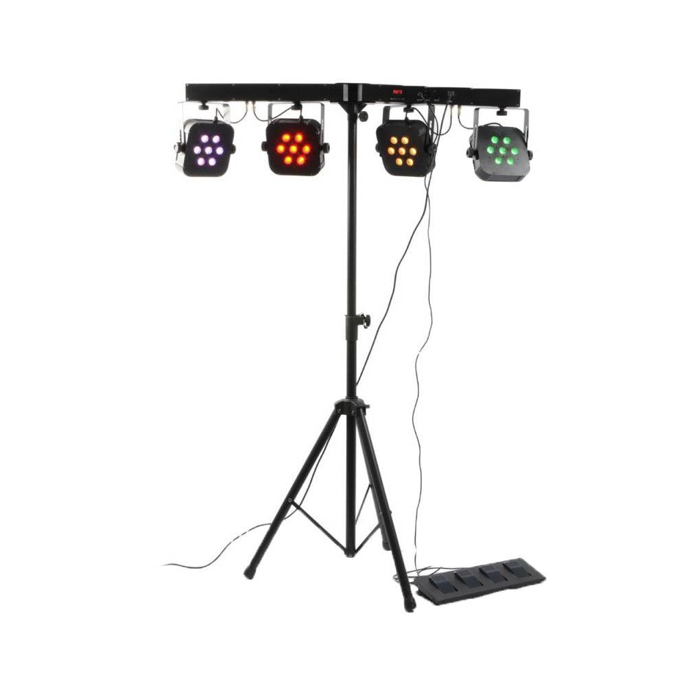 BEAMZ LED PARBAR 4-7x10W Kit con 4 fari da 7 Quad LED