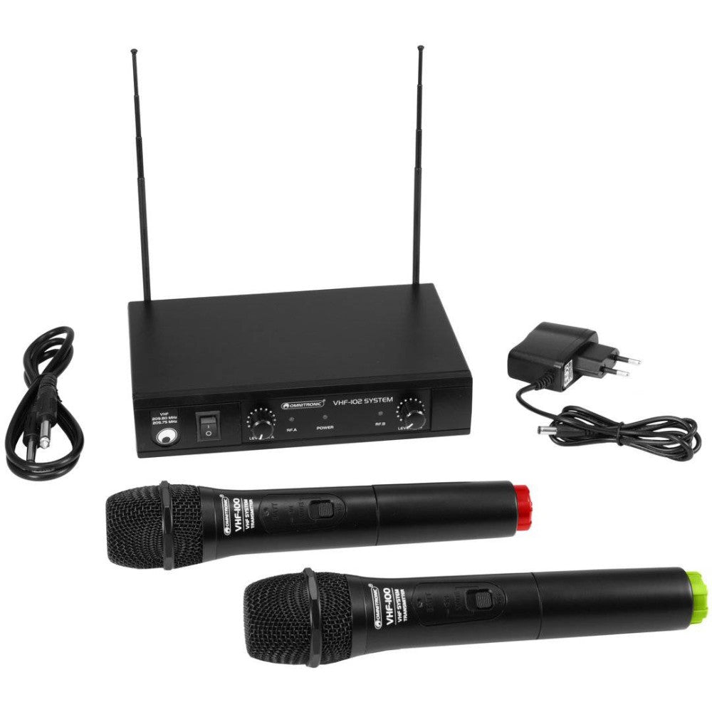 OMNITRONIC VHF-102 Sistema microfonico wireless VHF a 2 canali