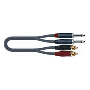 Quik Lok SPB/320-3 BK Cavo assemblato 2 Jack 6.3 mono/2 RCA maschio