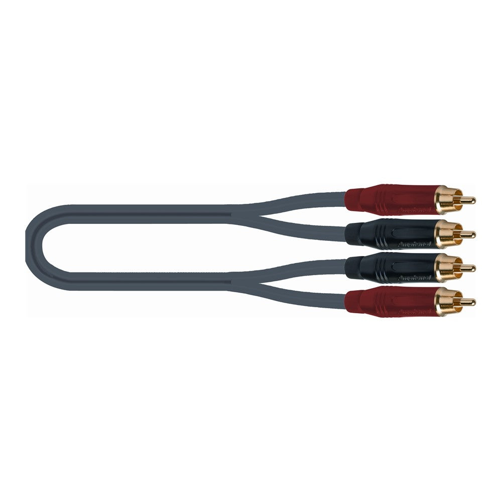 Quik Lok SPB/323-3 BK Cavo assemblato Serie Professional Black 2 RCA maschio