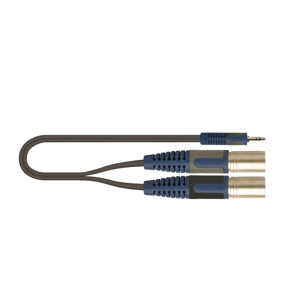 Quik Lok RKSA/192-5 Jack Stereo 3,5 mm - 2 XLR maschio, 5 metri