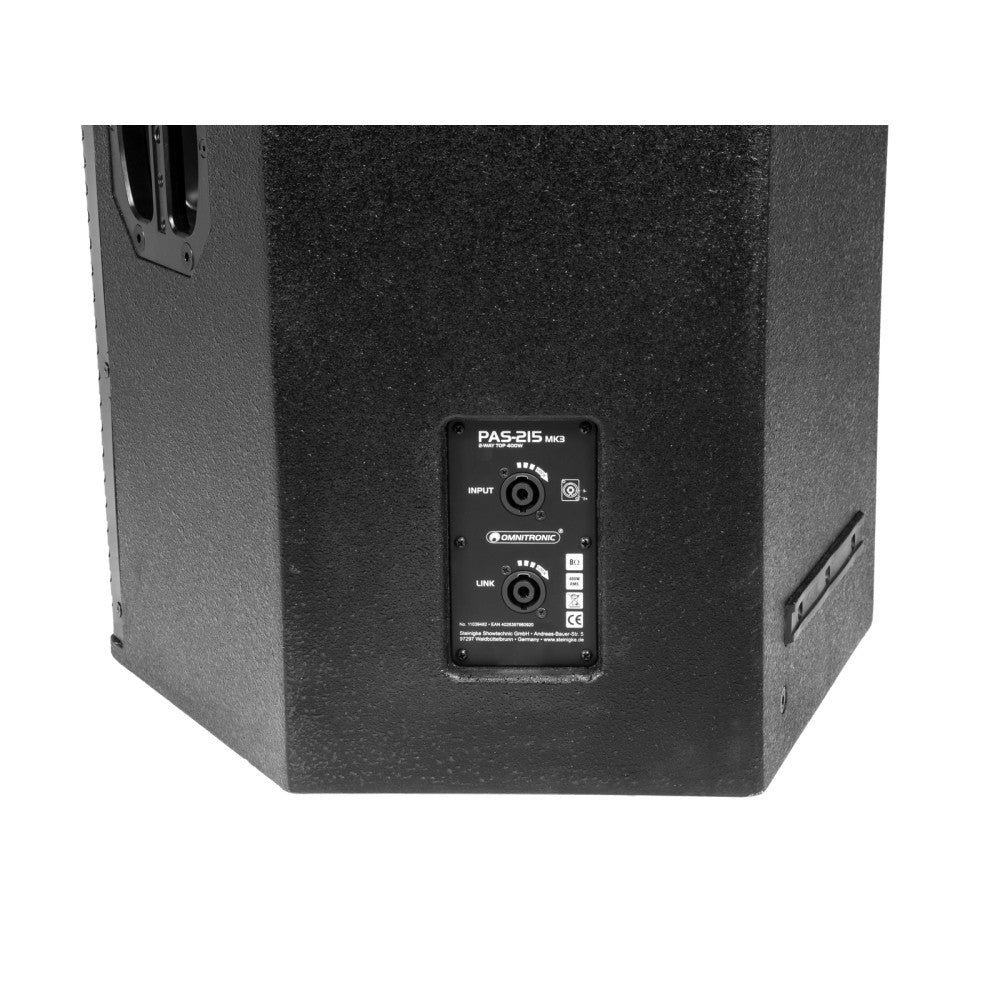 OMNITRONIC PAS-215 MK3 de 2 vías, 400 W RMS, 15"