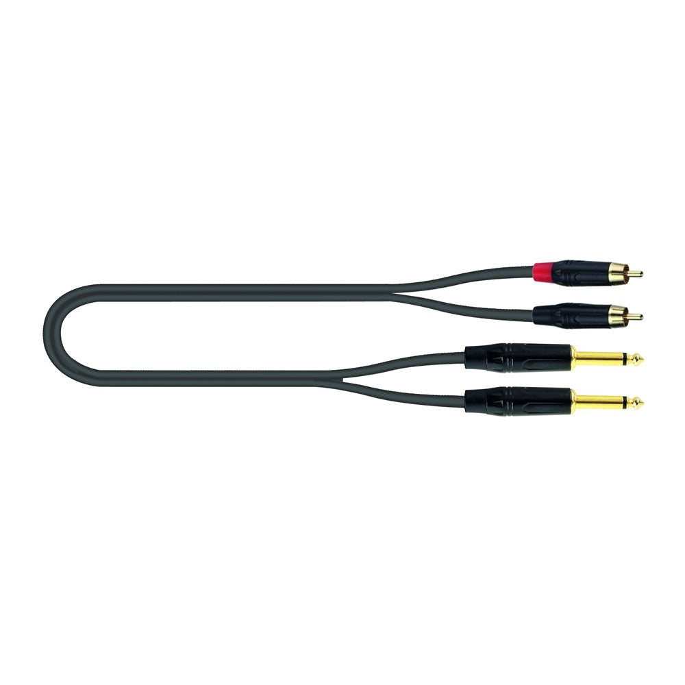 QUIK LOK JUST 2RCA2J 1 Cavo da 2 RCA a 2 Jack Mono da 1m