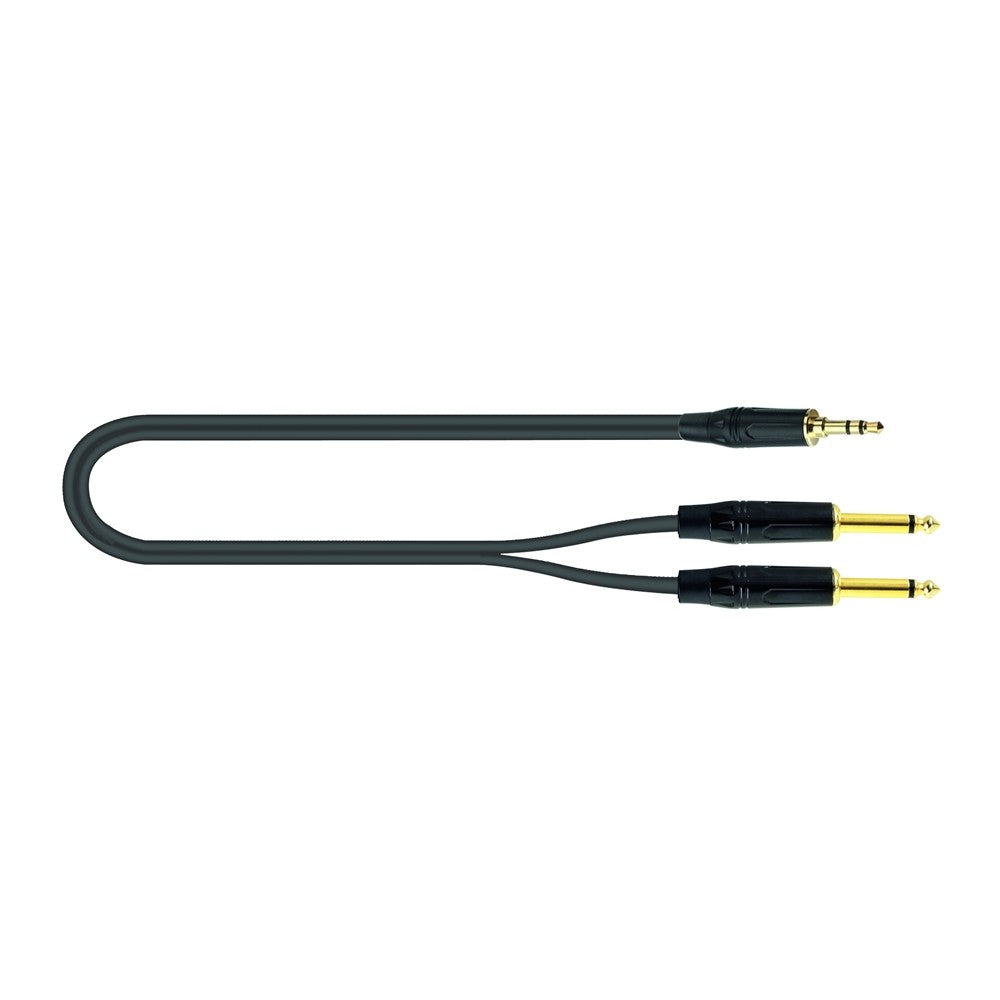 QUIK LOK JUST J352J 1 Cavo da Jack 3,5" Stereo a 2 Jack 6,3" Mono da 1m
