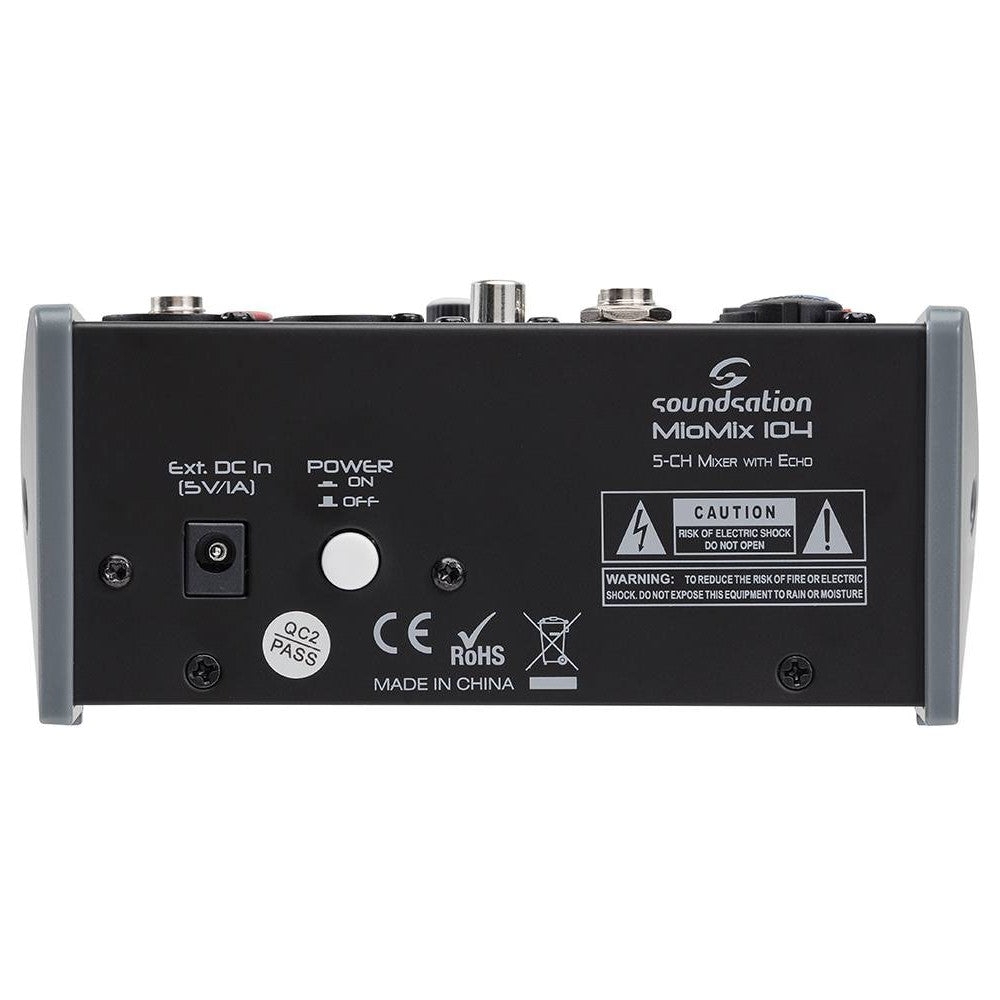 SOUNDSATION MIOMIX 104 Mixer a 5 Canali con Effetto Eco Digitale