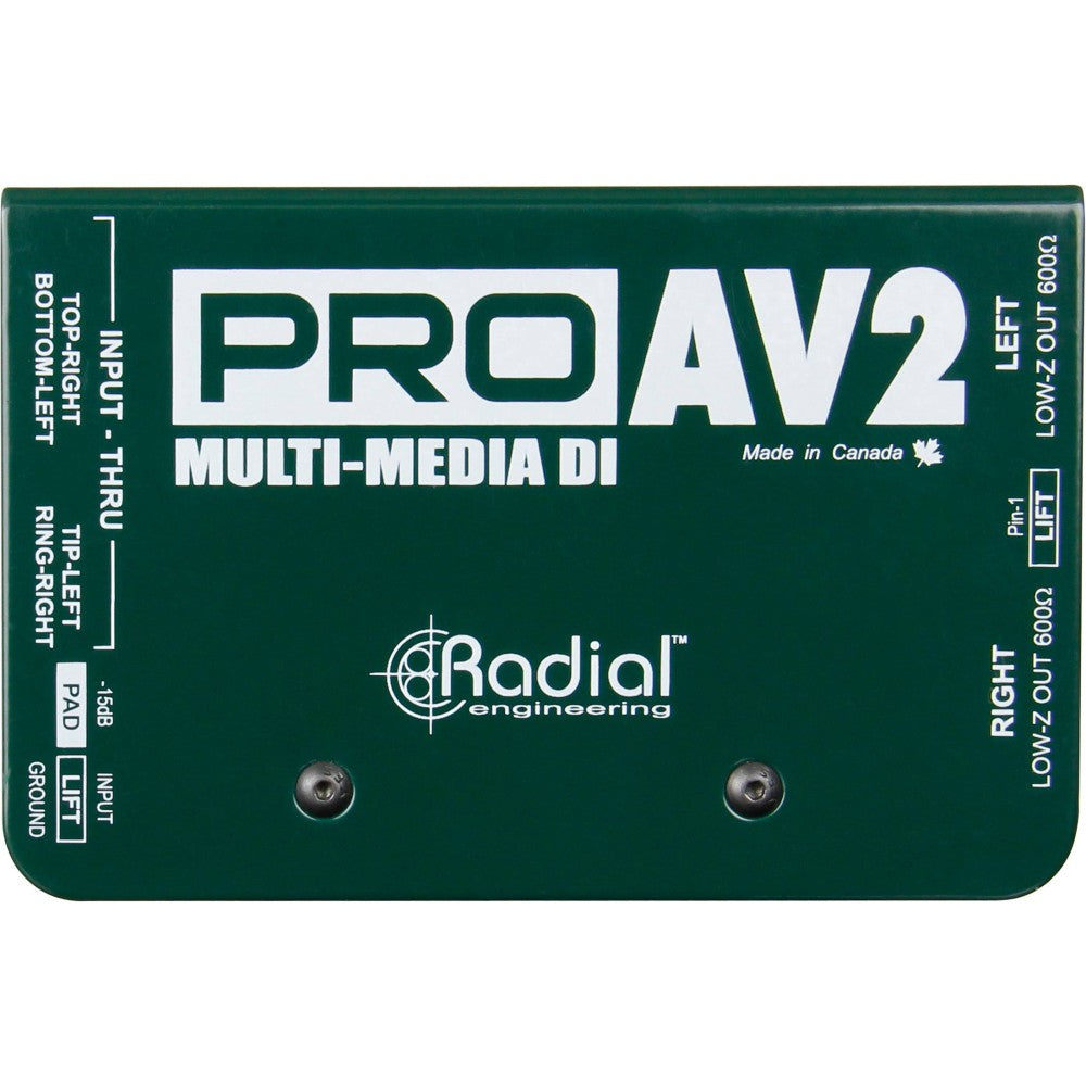 RADIAL ENGINEERING PRO-AV2 DI box stereo passiva per multimedia