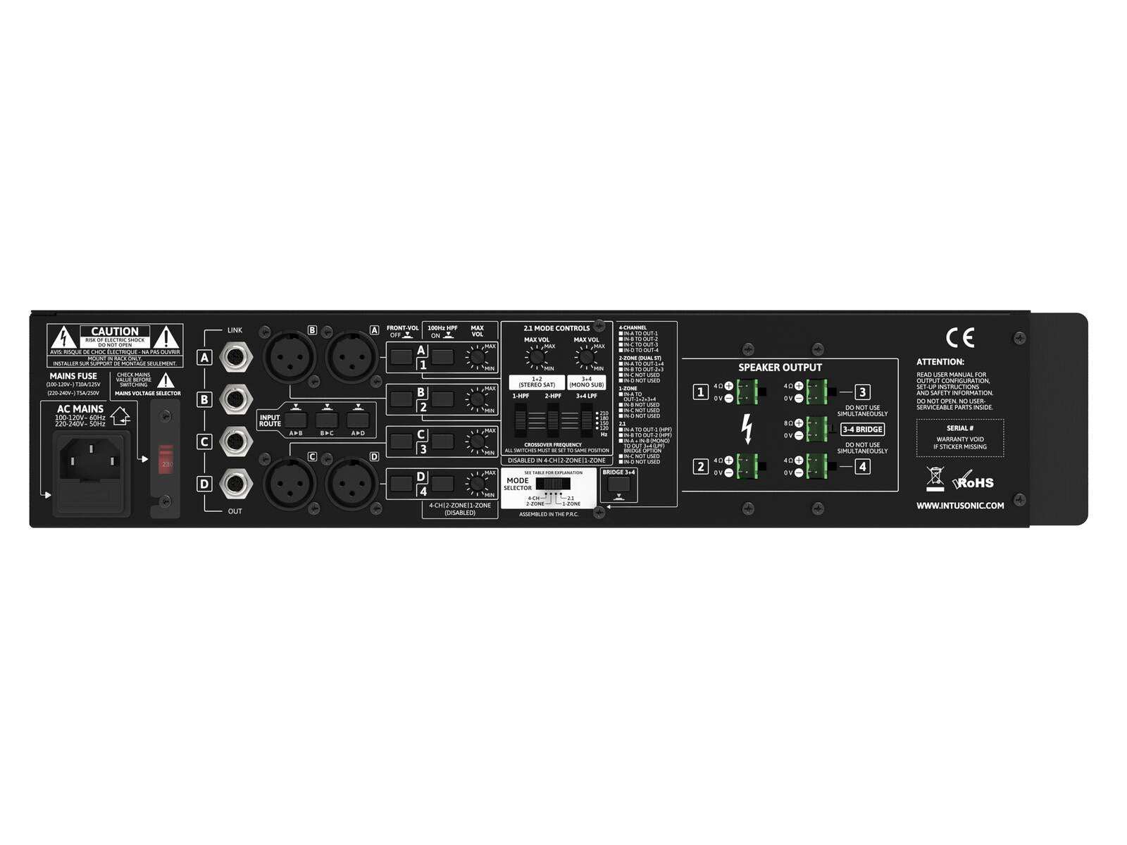 INTUSONIC 4SDL160 Amplificatore Classe D 4x150W