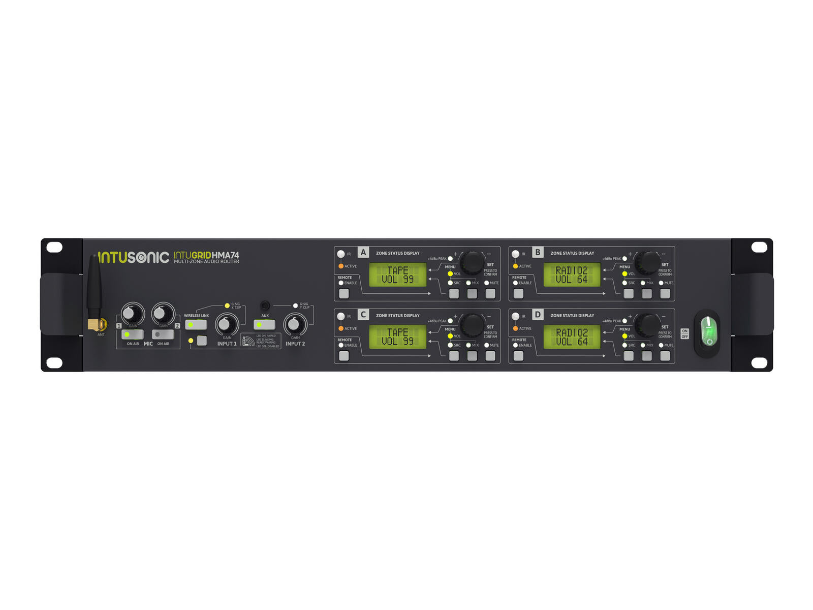 INTUSONIC HMA74 Router Audio a 4 Zone