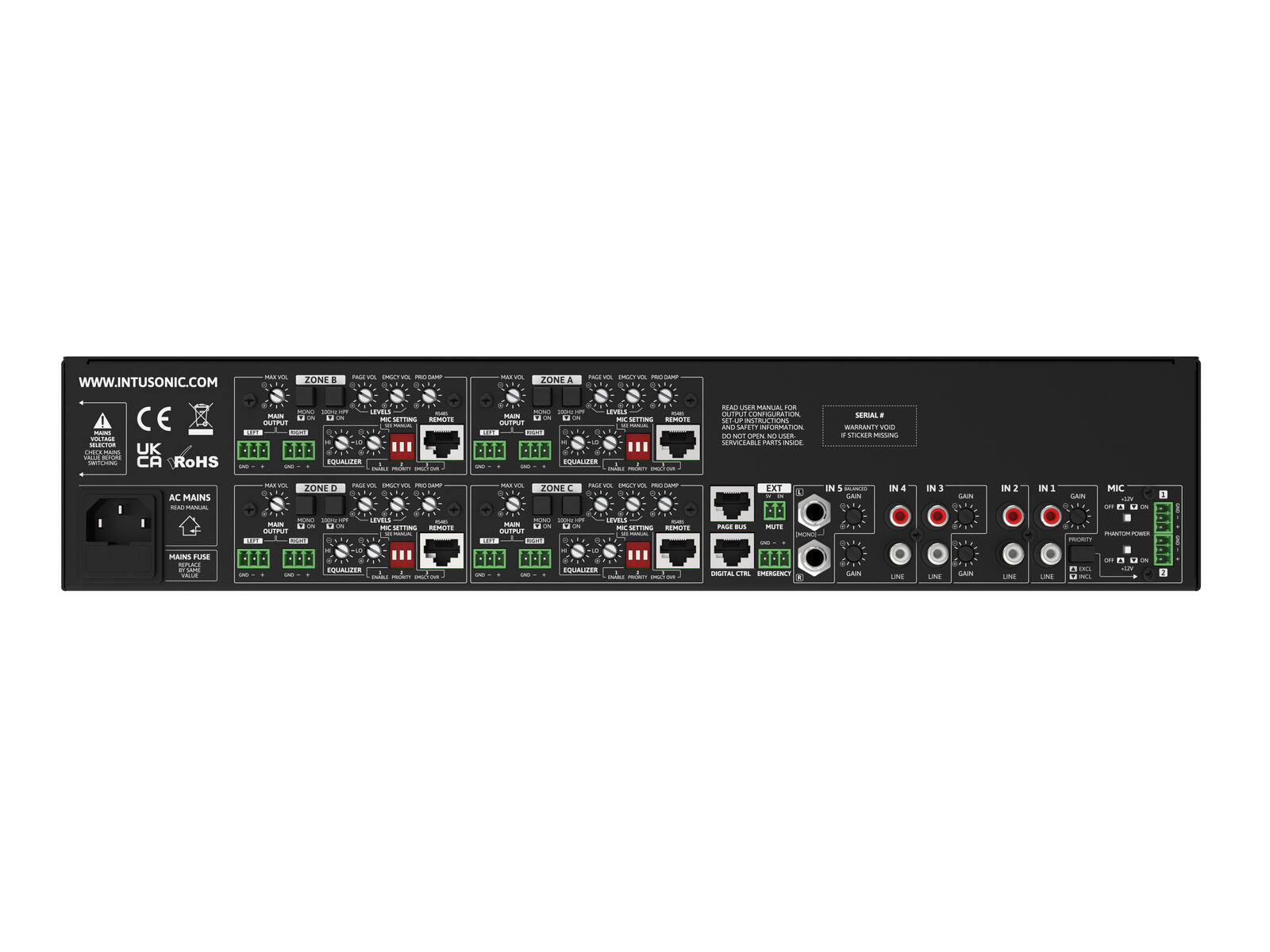 INTUSONIC HMA74 Router Audio a 4 Zone