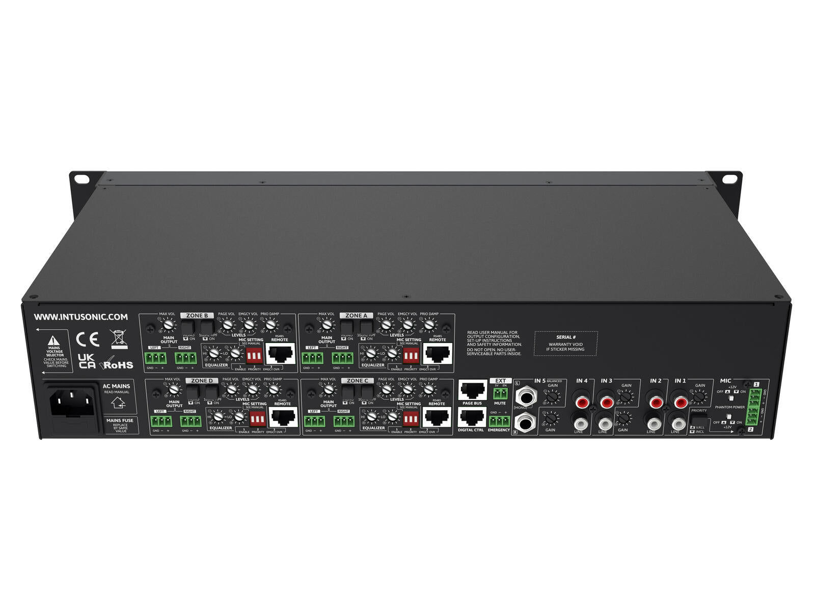 INTUSONIC HMA74 Router Audio a 4 Zone