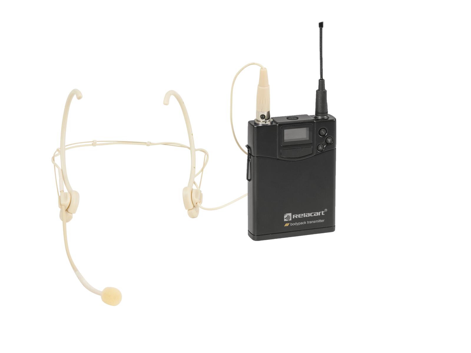 RELACART UT-222 Bodypack 522-554 MHz con Headset HM-600S
