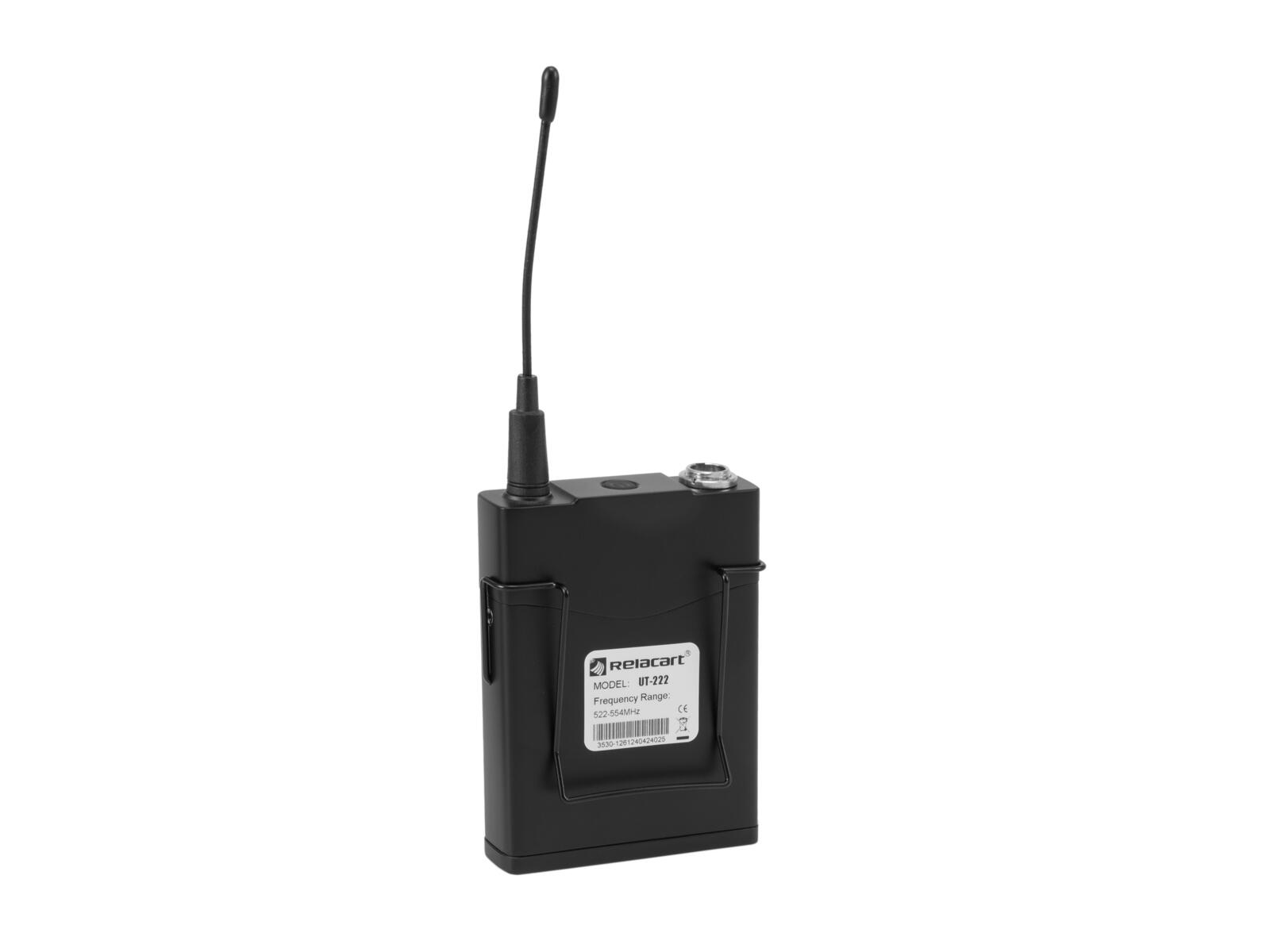 RELACART UT-222 Bodypack 522-554 MHz con Headset HM-600S