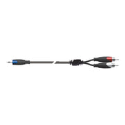 Quik Lok SX/40-3K - Cavo adattatore audio Serie STRIX, Jack stereo 3.5 / 2 RCA