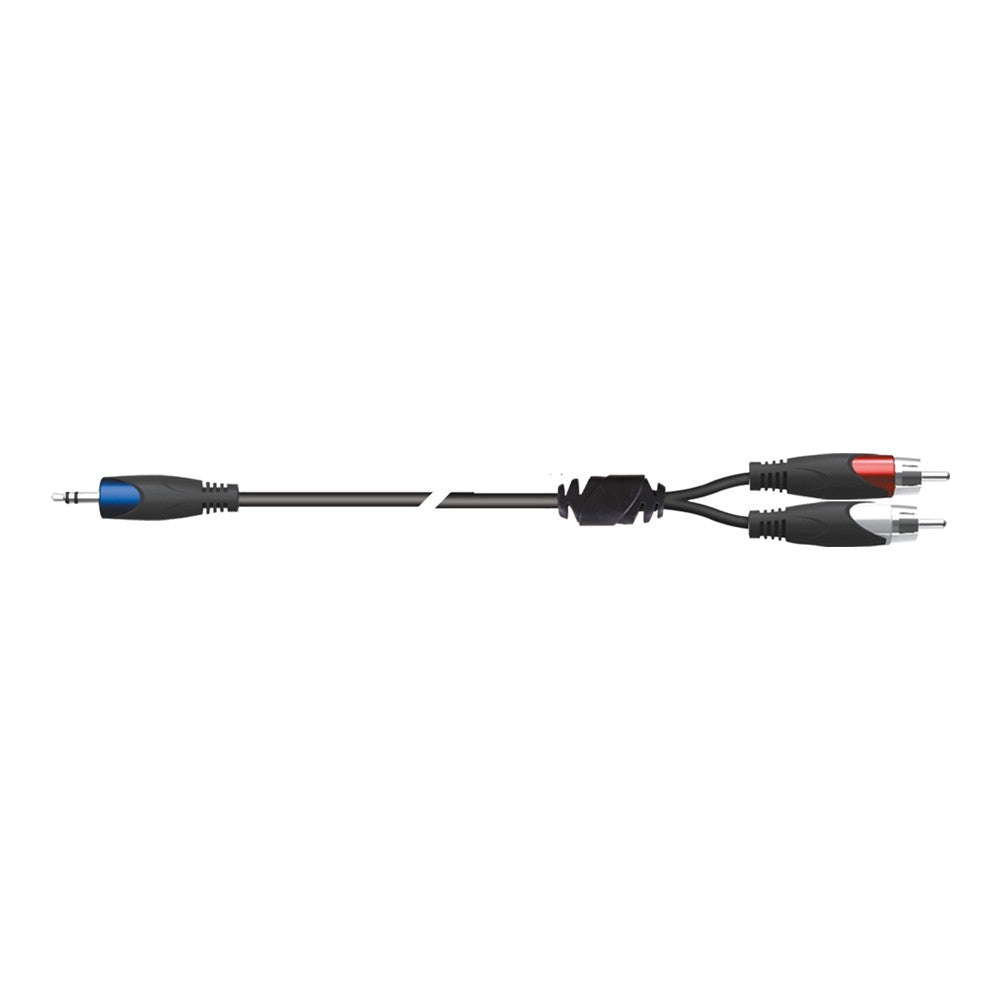 Quik Lok SX/40-3K - Cavo adattatore audio Serie STRIX, Jack stereo 3.5 / 2 RCA