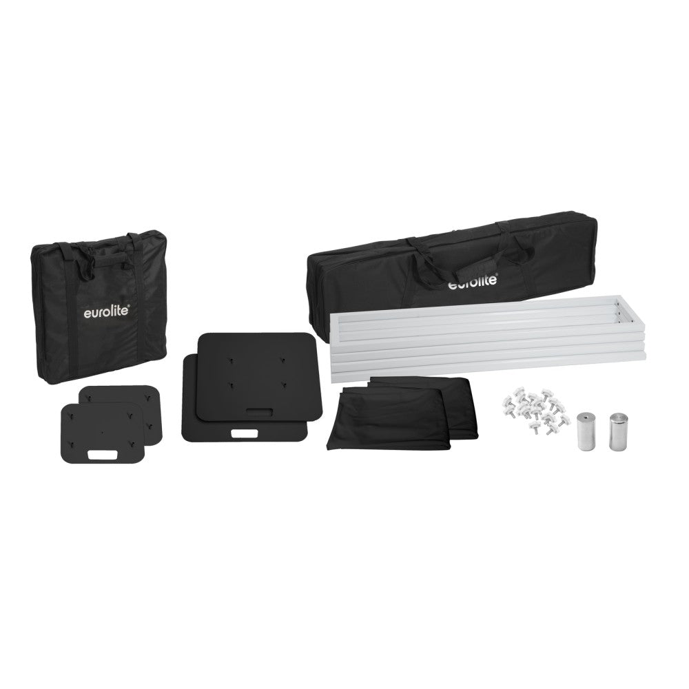 EUROLITE 2x Soporte de Escenario 150cm incl. Funda y Bolsa, Negro