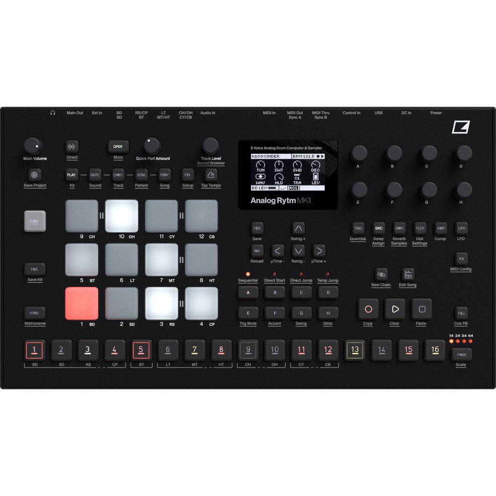 ELEKTRON ANALOG RYTM MKII BLACK Drum machine analogica/digitale a 8 voci