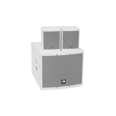 OMNITRONIC Set MOLLY-12A Subwoofer attivo + 2x MOLLY-6 Top 8 Ohm, bianco