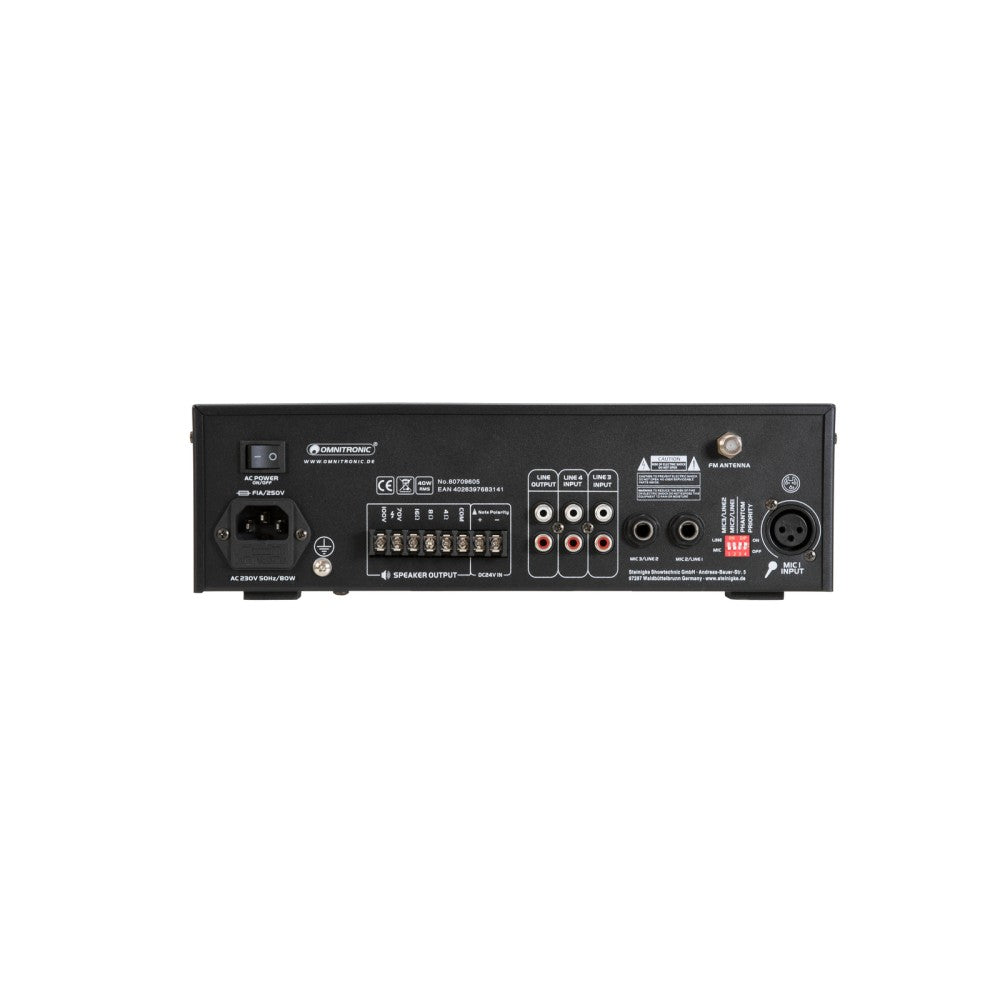 OMNITRONIC CPE-40P Amplificatore PA mono con mixer integrato 40W