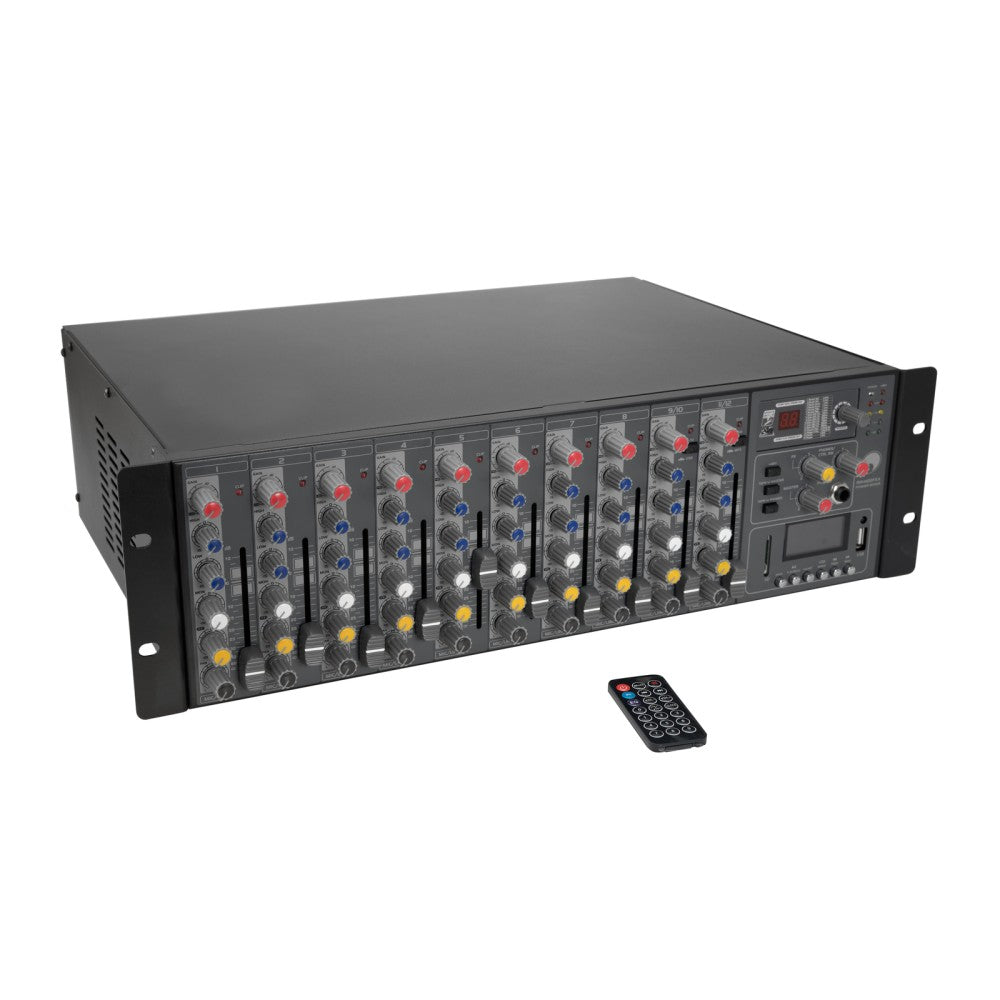 OMNITRONIC RM-1422FXA USB Mixer amplificato a rack 2x400W