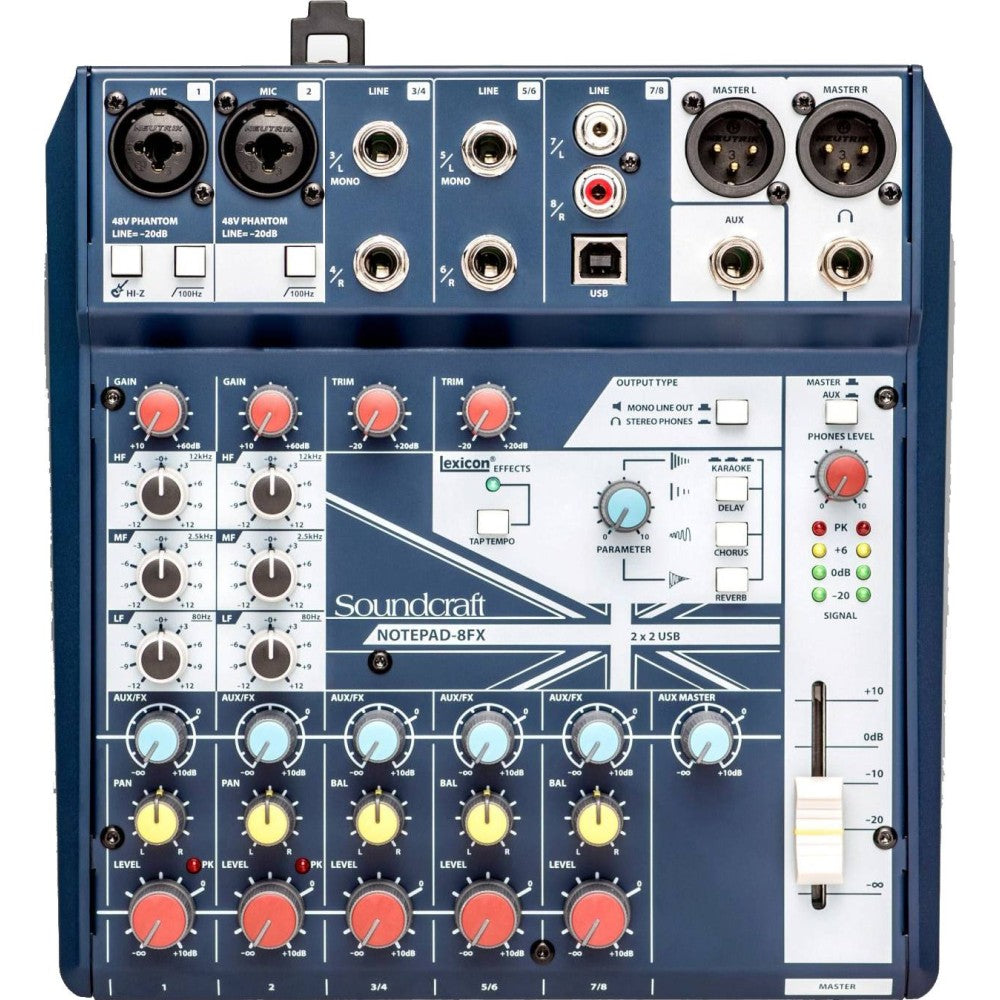 SOUNDCRAFT NOTEPAD 8FX Mixer analogico a 8 canali