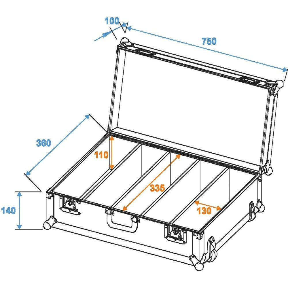 ROADINGER CD case black 150 Case Trolley per CD