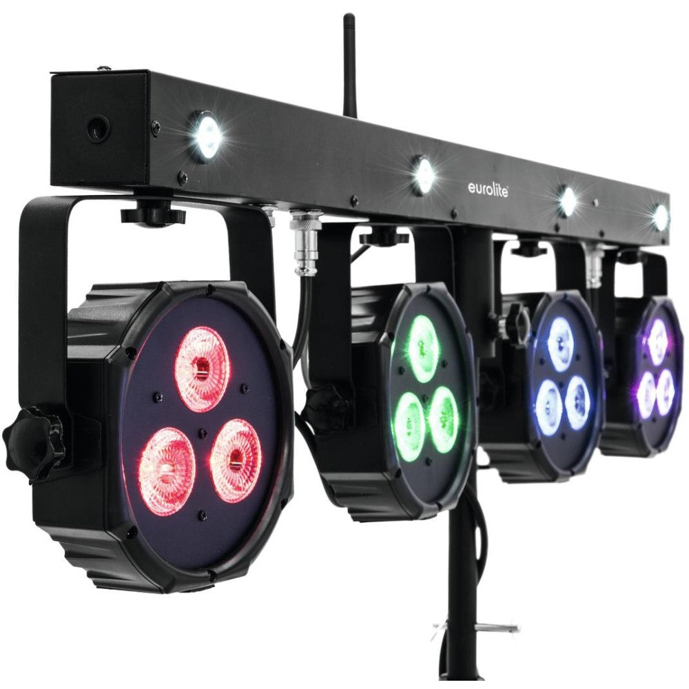 EUROLITE LED KLS-170 Compact Light Set SET 4 FOCOS LED Y LUZ ESTROBOSCÓPICA