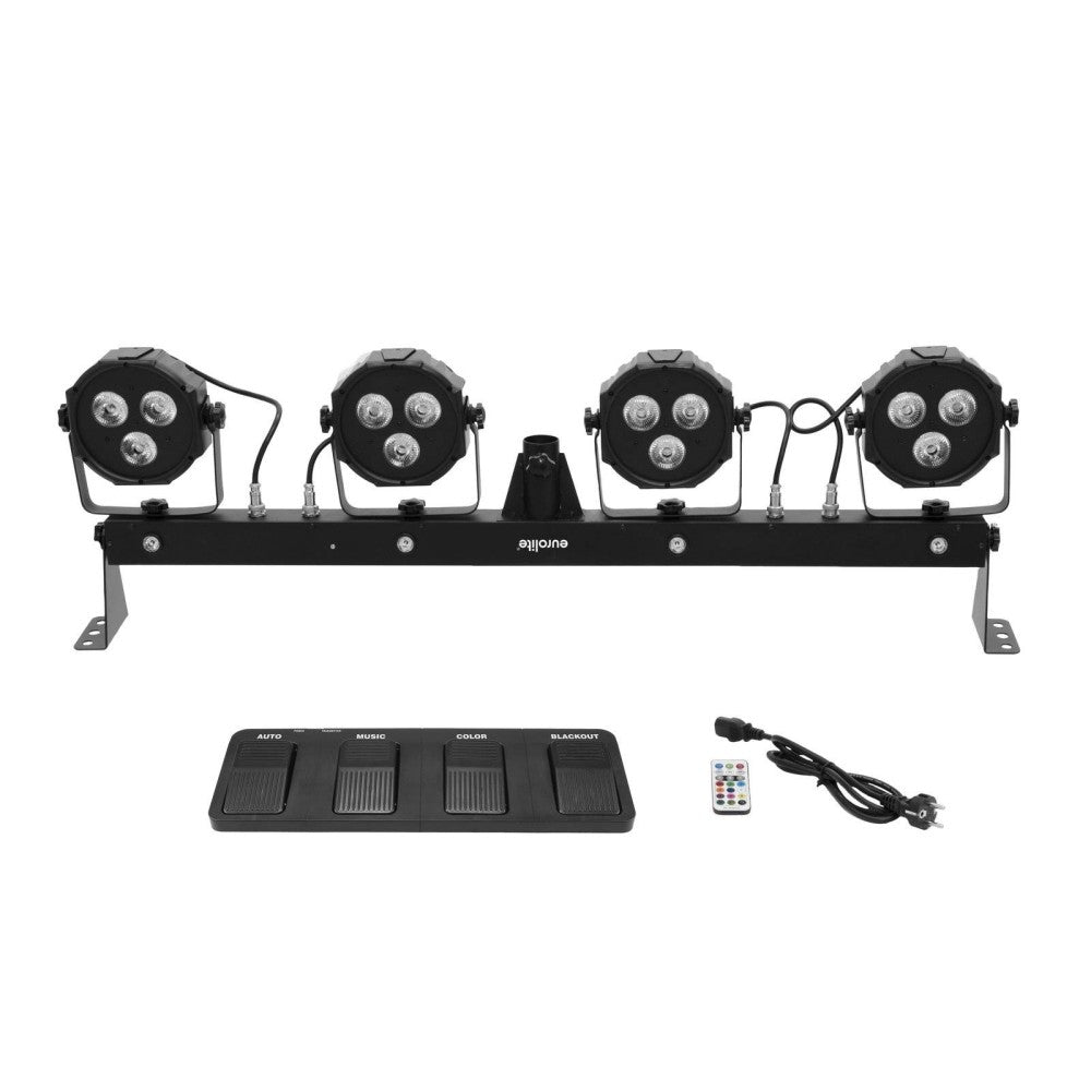 EUROLITE LED KLS-170 Compact Light Set SET 4 FOCOS LED Y LUZ ESTROBOSCÓPICA