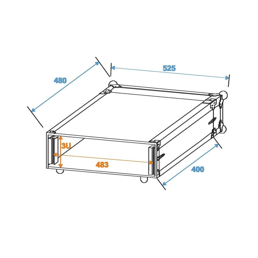 ROADINGER CO DD Flightcase da 19" - 3 Unità
