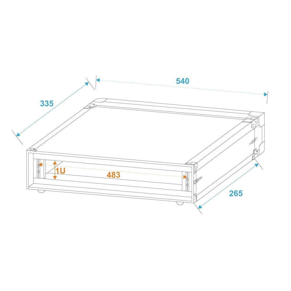 ROADINGER FLIGHTCASE PROFI 1U PARA APARATOS DE 483 MM (19") 25 cm