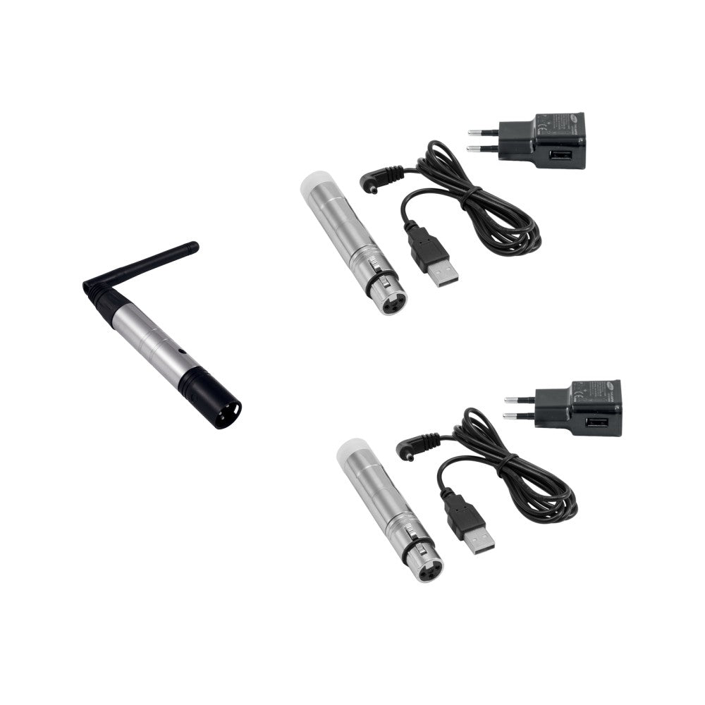 EUROLITE Set QuickDMX 1x trasmettitore + 2x ricevitore AKKU