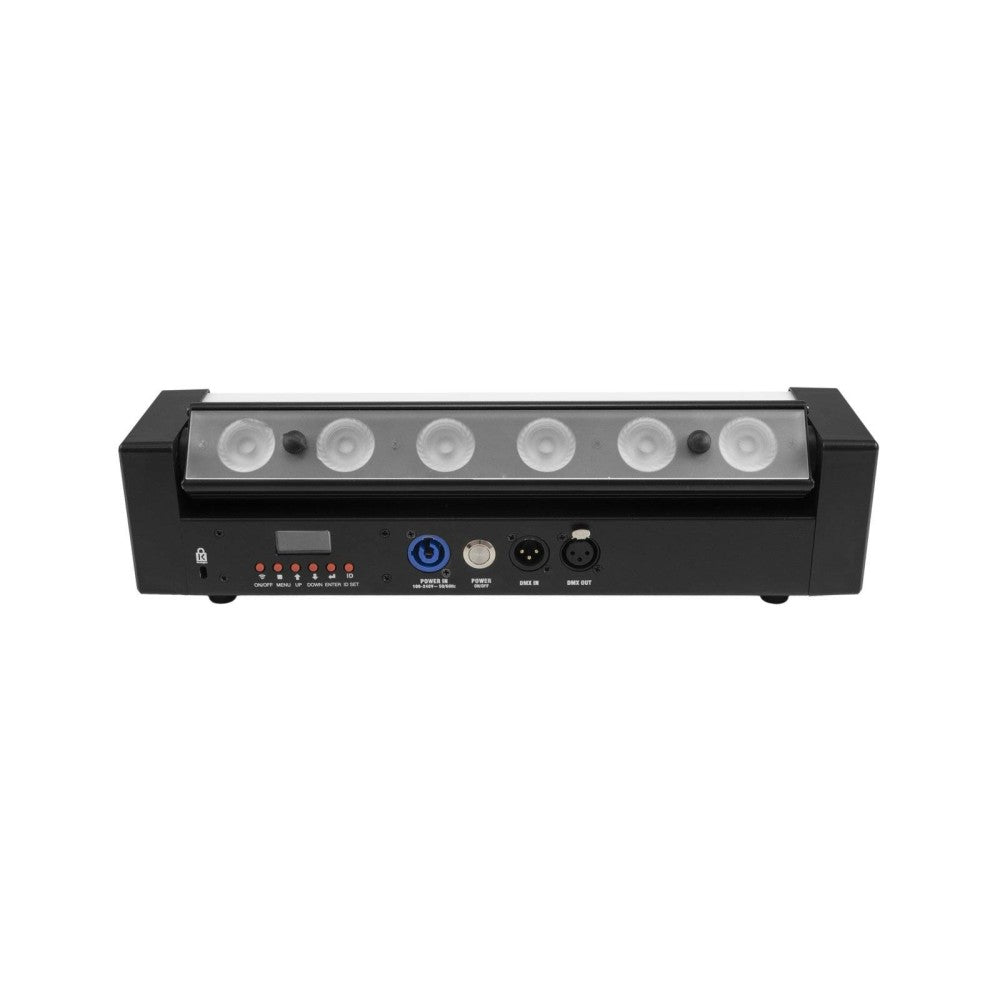 EUROLITE AKKU Bar-6 Glow QCL Barra LED inclinable alimentada por batería con LED 4 en 1 y QuickDMX