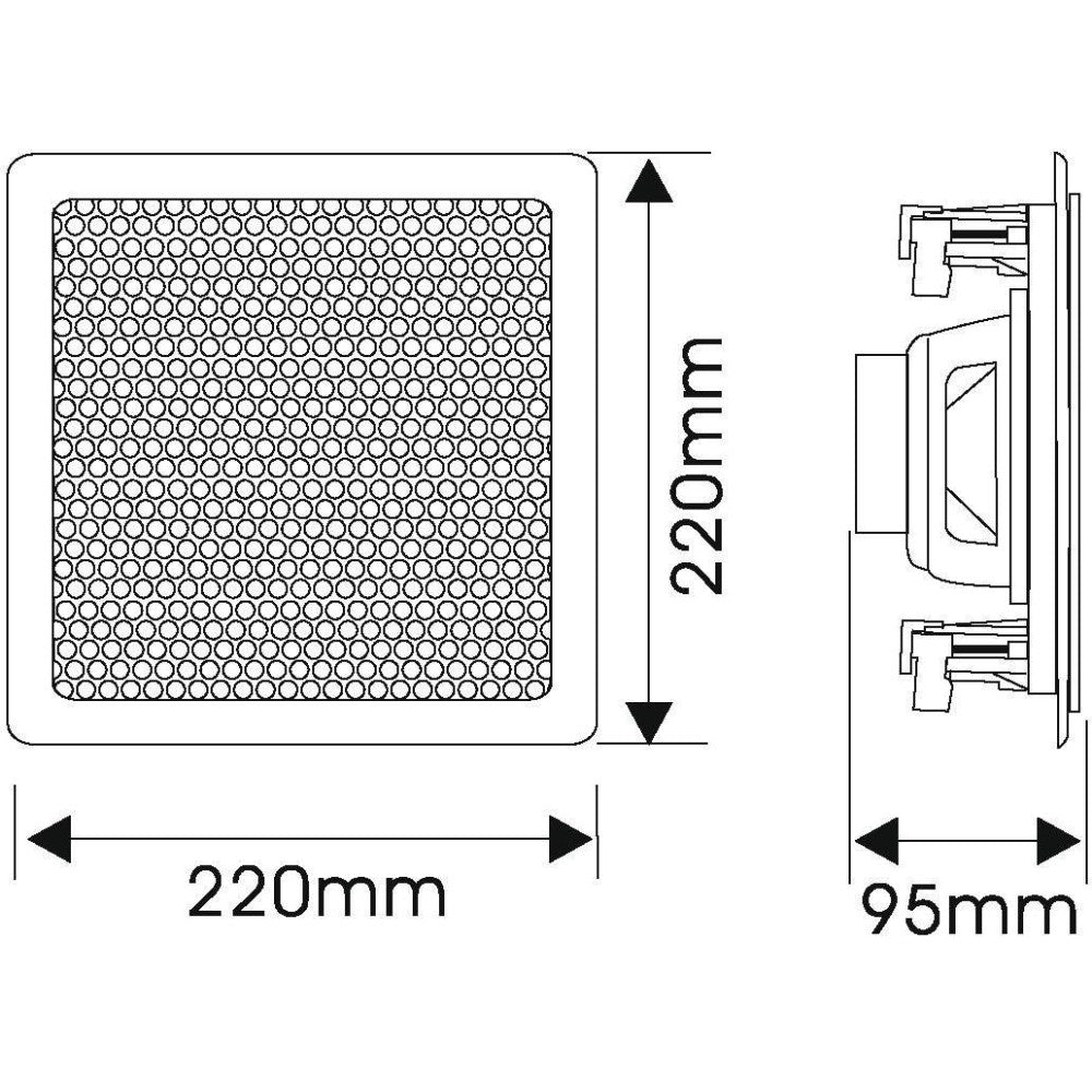 OMNITRONIC CSQ-5 Diffusore da Incasso Quadrato