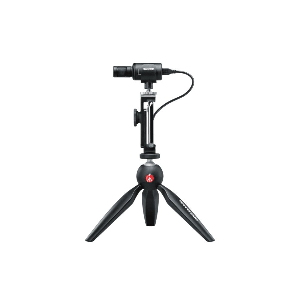 SHURE MV88+ VIDKIT Kit mic MV88+, mini cavalletto, clamp smartphone