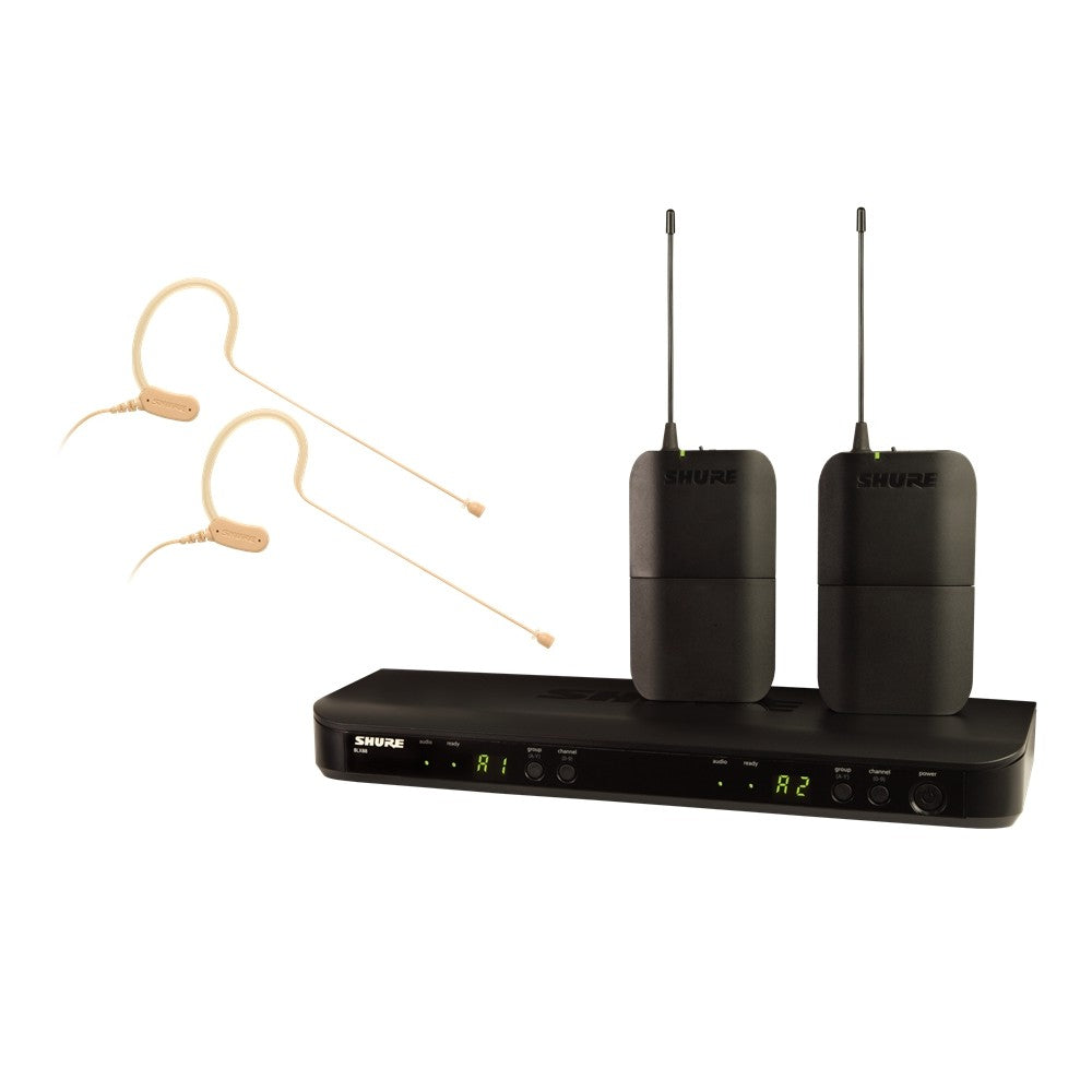 Shure BLX188E-MX53 Sistema wireless BLX88E, 2x BLX1, 2x MX153T-O-TQG. (M17)