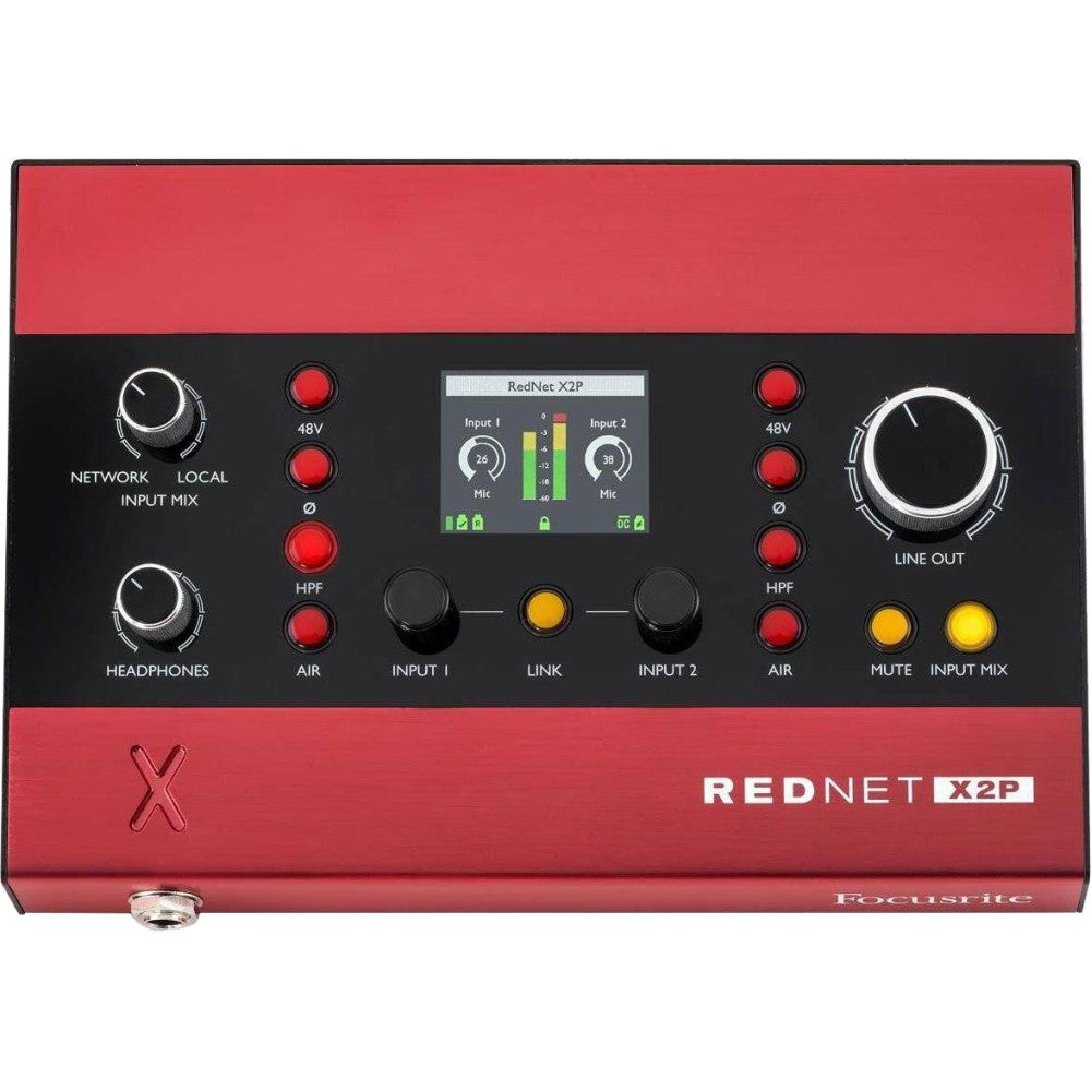 FOCUSRITE PRO REDNET X2P Interfaccia DANTE 2X2 Mic, con uscita cuffie e linea