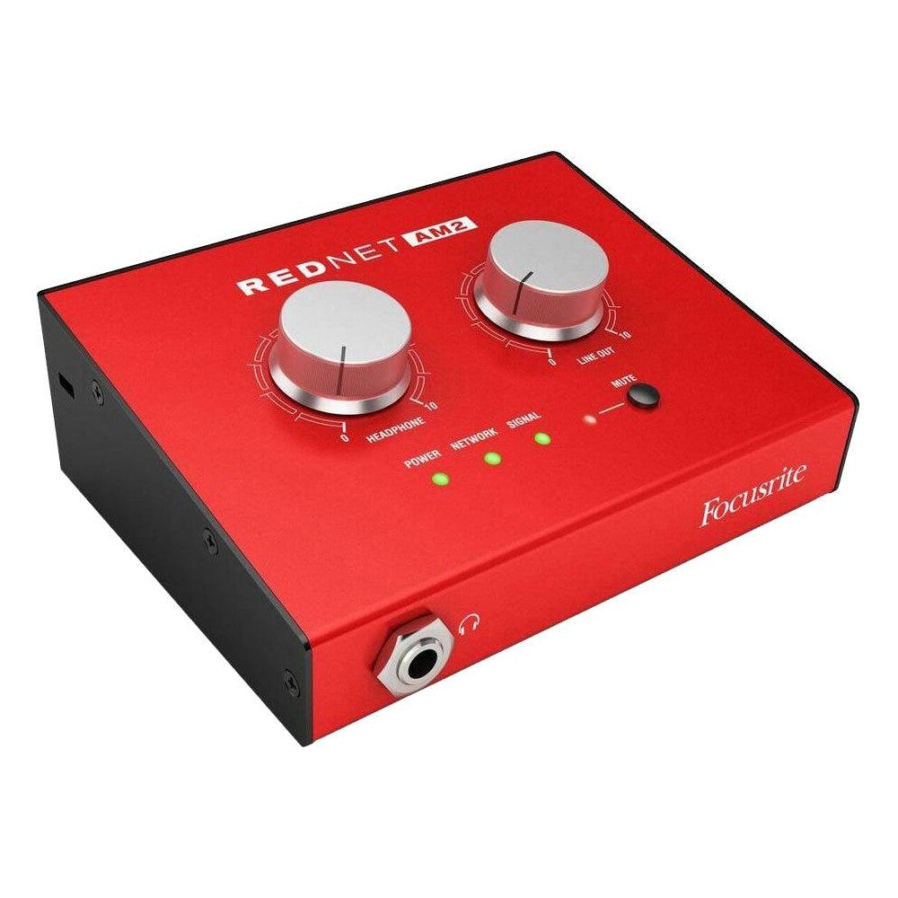 FOCUSRITE PRO REDNET AM2 Convertitore Dante stereo analogico con amplificatore cuffia con POE