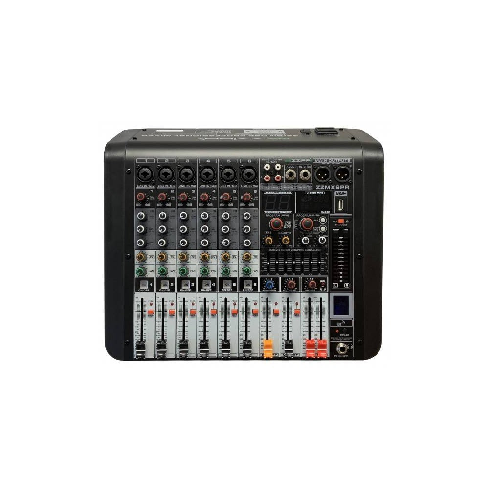 ZZIPP ZZMX6PR Mixer a 6 canali con USB e DSP