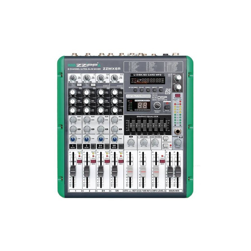 ZZIPP ZZMX6R Mixer a 6 canali con lettore mp3