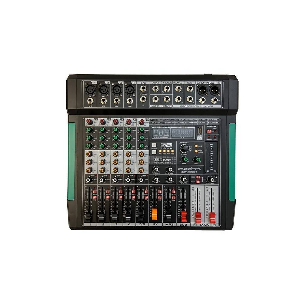 ZZIPP ZZMX6RBT Mixer a 6 canali con lettore mp3 e Bluetooth