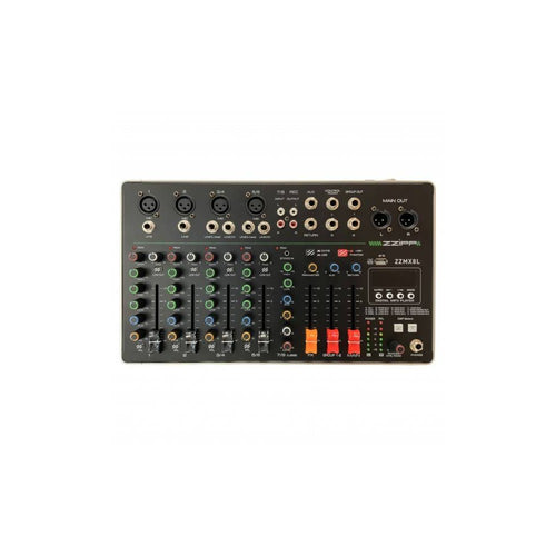 ZZIPP ZZMX8L Mixeur à 8 canaux avec lecteur mp3, DSP et Bluetooth