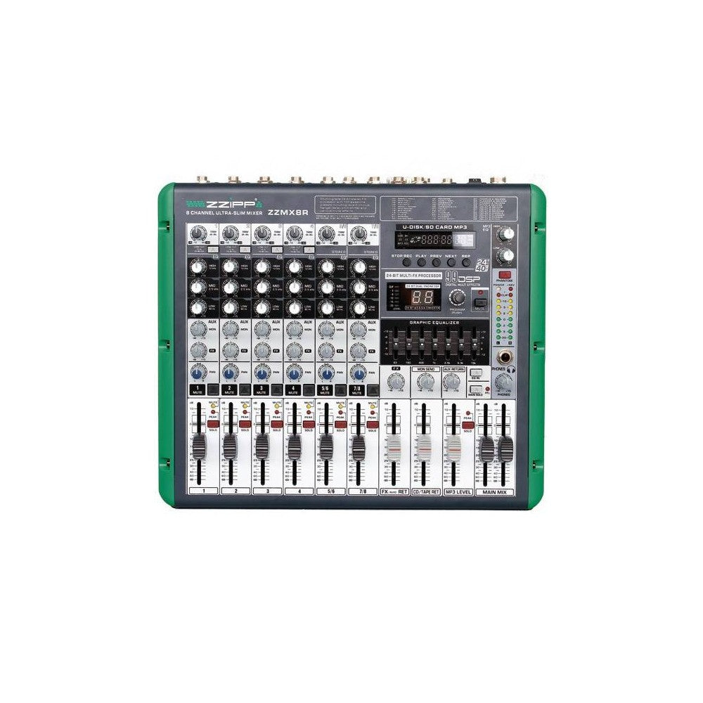 ZZIPP ZZMX8R Mixer a 8 canali con lettore mp3