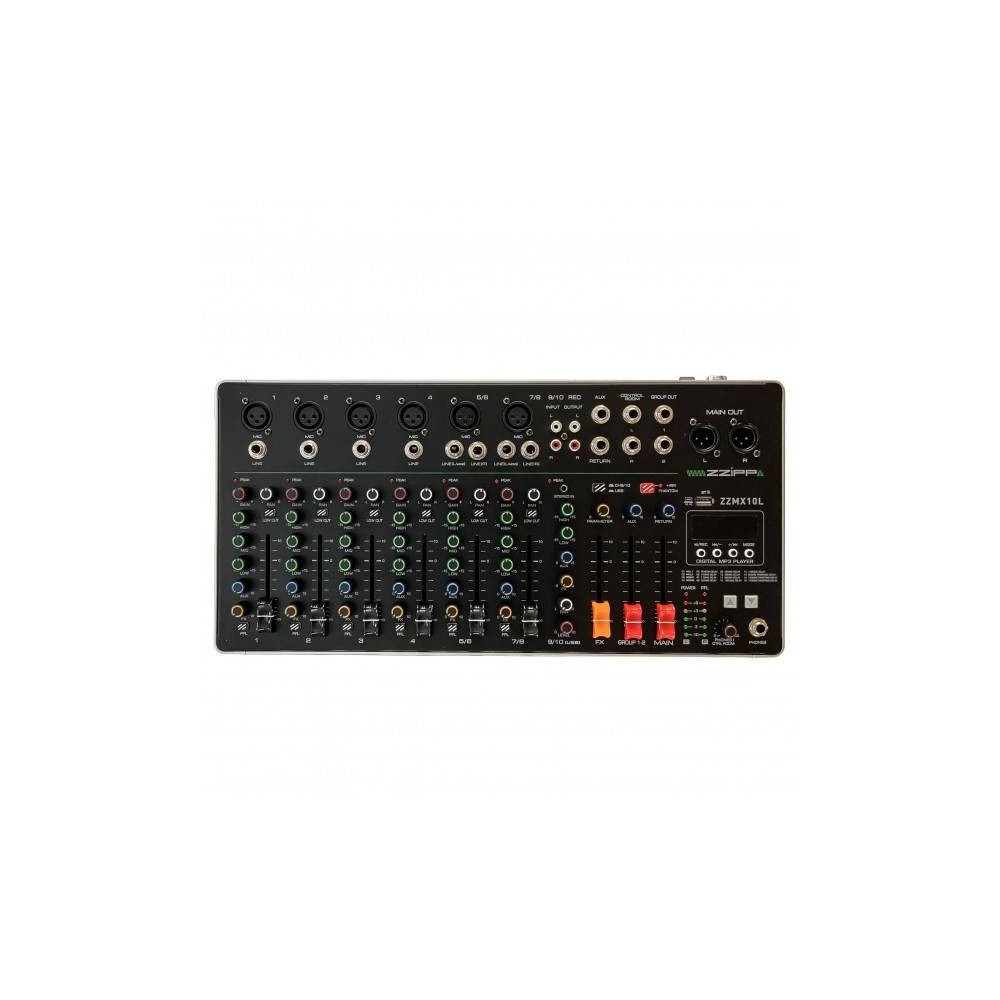 ZZIPP ZZMX10L Mixer 10 canali con lettore mp3, DSP e Bluetooth