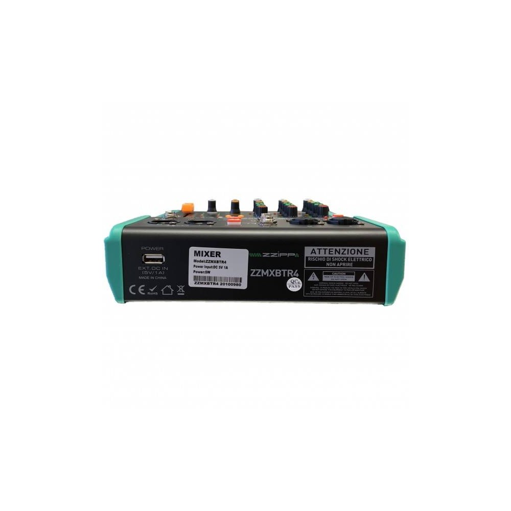 ZZIPP ZZMXBTR4 Mixer a 4 canali con multieffetto