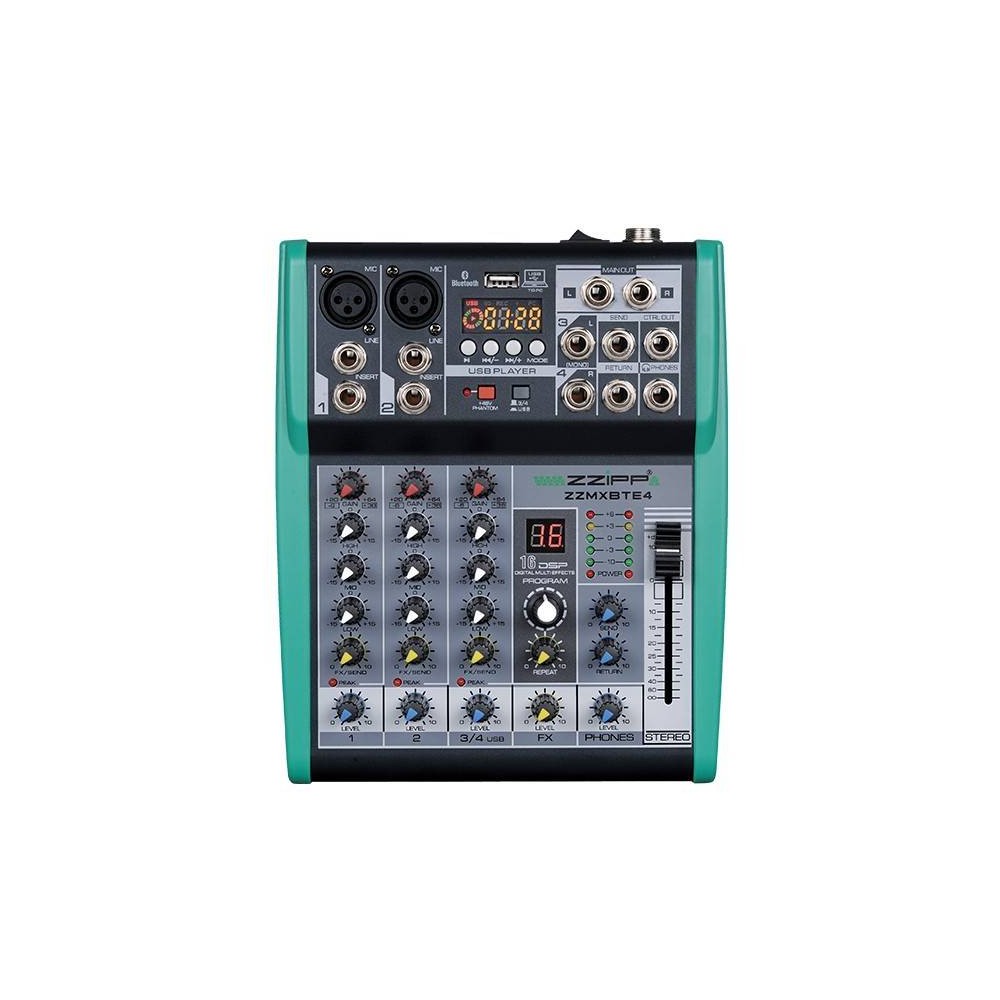 ZZIPP ZZMXBTE4 Mixer a 4 canali con multieffetto